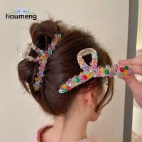 HOUMENG ลูกปัดขนาดใหญ่กิ๊บหนีบผมเครื่องประดับแฮนด์เมดสีสันสดใส Y2K เด็กผู้หญิง