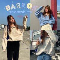 chuuchop_พร้อมส่งทุกสี(C7565) ?? BARRON sweatshirts เสื้อสเวตเตอร์คอตั้งแขนยาวสีพื้น มี3สี