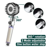 Handheld Massage Shower Head with Filter High Pressure 3 Modes Adjustable Boost Showerhead Set Hose Holder Bathroom Accessories Showerheads