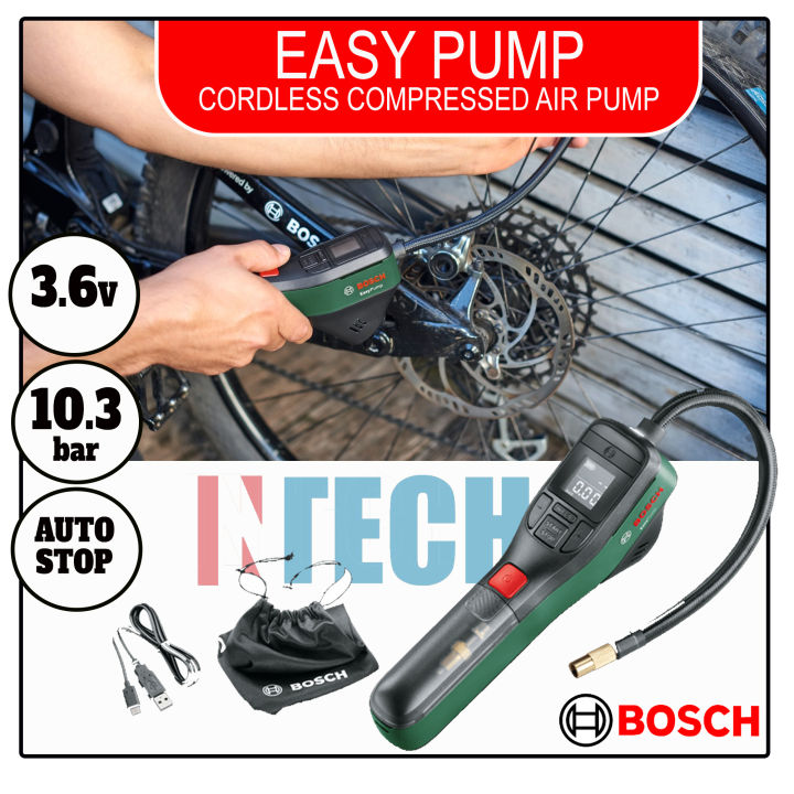 Bosch 3.6V Cordless Portable Electric Air Pump Compressor, 150 PSI, USB C  (EasyPump) : : Home Improvement
