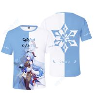 Game Genshin Impact T-Shirt Adult Size Ganyu Eula Chongyun Cosplay Jersey Tops