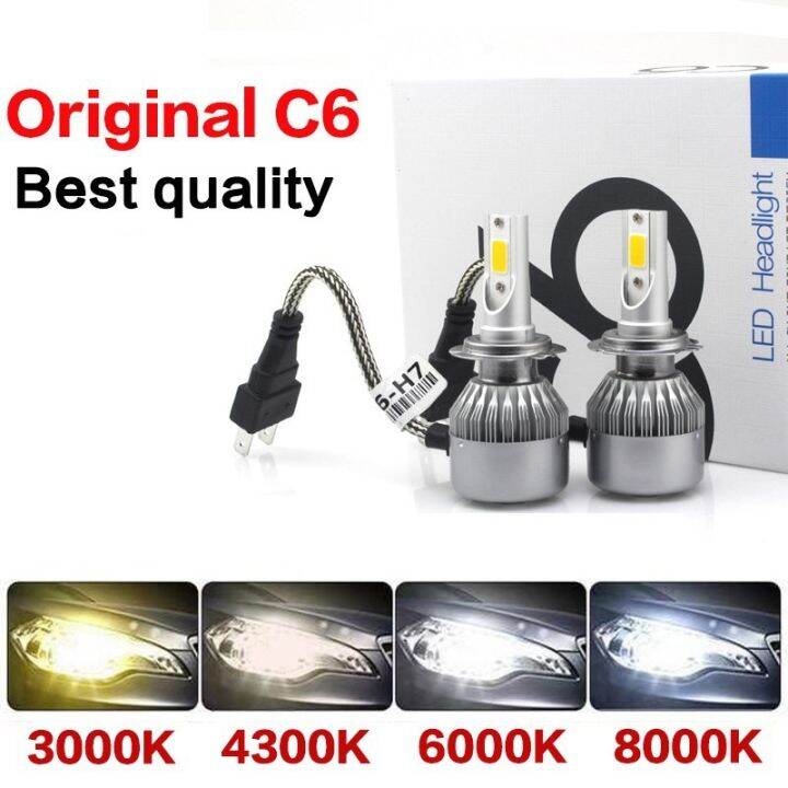 C6 LED Headlamp 4300k Ori C6 HID LED 12V COB Led H4 H3 H1 H7 H8 H11