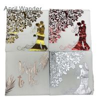 20pcs/lot Gold/Silver sweetheart printed napkins Wedding Paper Napkins serviette towel for Wedding Engagement party Decorations