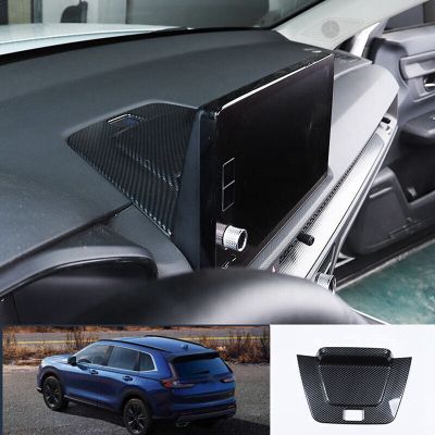 1 Piece Navigation Screen Back Base Cover Trim ABS Carbon Fiber for Honda CR-V CRV 2023
