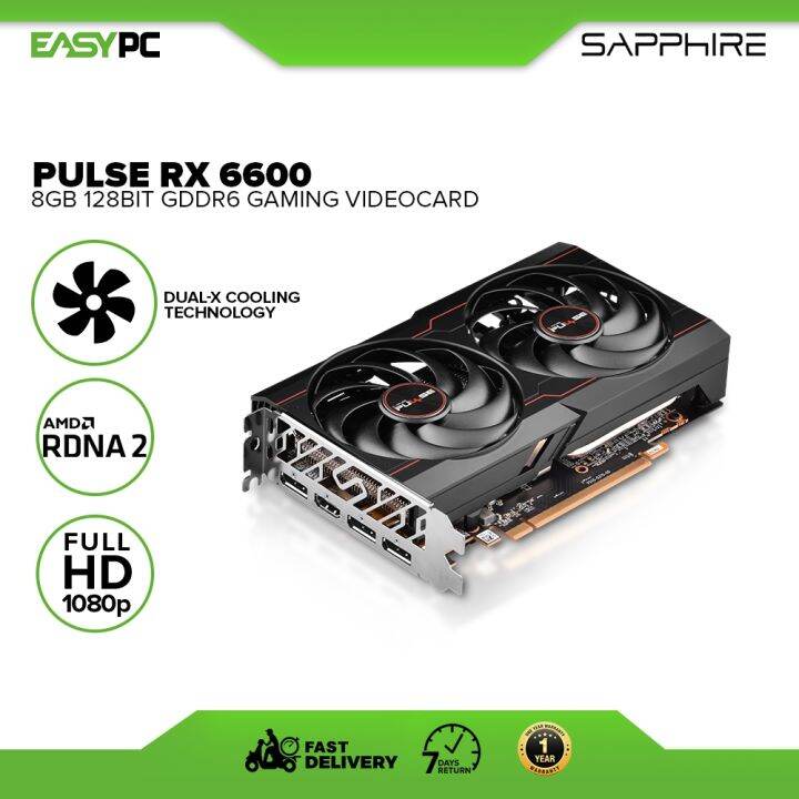 EasyPC Sapphire Pulse Rx 6600 SPR113100120G 8gb 128bit GDdr6