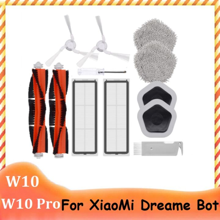 12pcs-for-xiaomi-dreame-bot-w10-amp-w10-pro-robot-vacuum-cleaner-replacement-parts-main-side-brush-hepa-filter-mop-cloth-and-mop-holder-b
