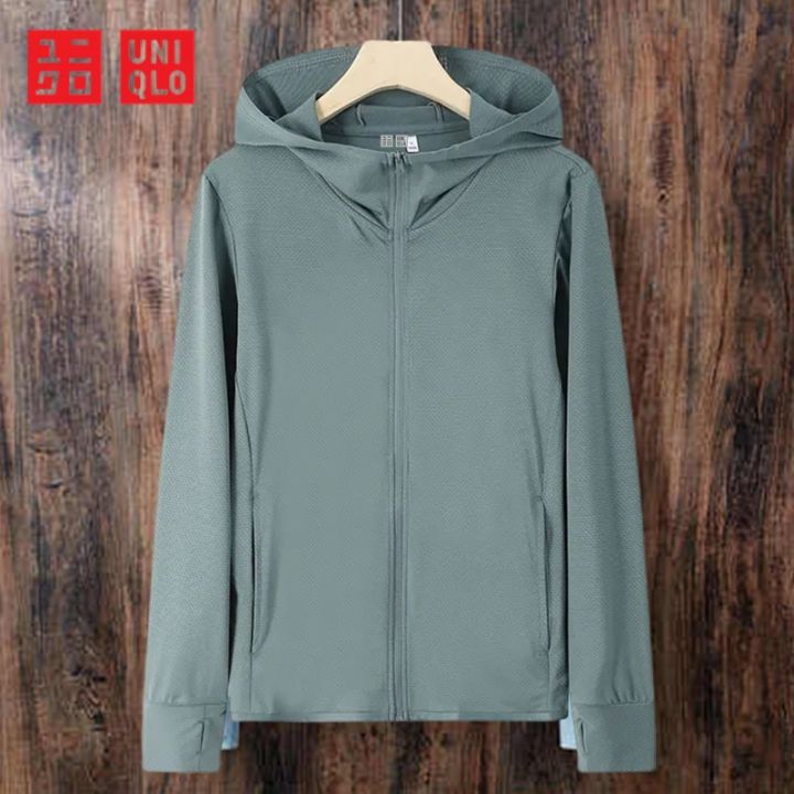 Ready Stock】【2023 New】Ready Stock！Uniqlo Women Jacket Airism UV Protection  UPF 50+ Mesh Long Sleeve Full Zip Hoodie Outdoor Jacket