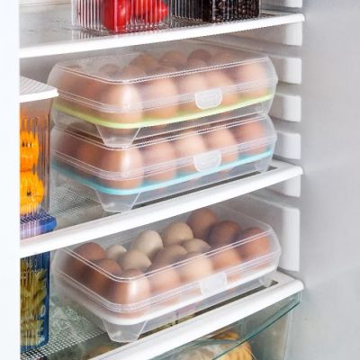 กล่องพลาสติกกล่องใส่ไขพกพาสะดวกสำหรับเก็บไข่ชั้นวางของในครัว15ช่อง