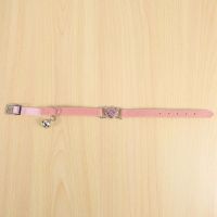 2X Heart Charm and Collar Safety Elastic Adjustable with Soft Velvet Material Collar Pet Product Small S Pink