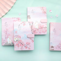 Cute Pink Sakura Creative Magnetic Buckle Hand Book Cute Notebook Thickened Diary Notebook Travel Journal Office School Supplies