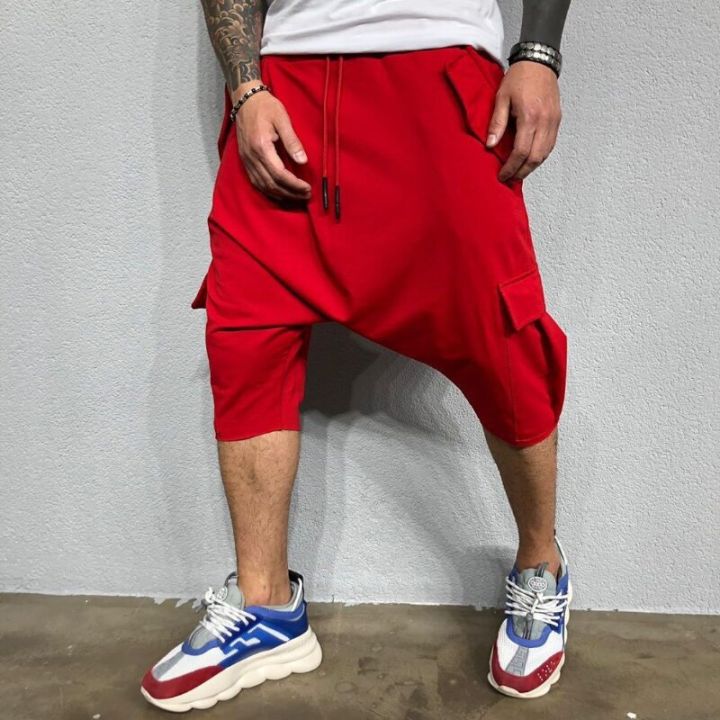 men-clothing-2023-mens-new-hip-hop-fashion-pants-european-american-loose-solid-color-street-mens-sports-casual-haren-capris
