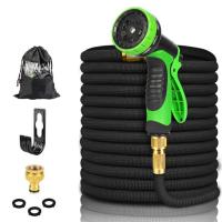 Garden Expandable Garden Hose with 9 Function Hose Nozzle, Lightweight Anti-Kink Flexible Garden Hoses