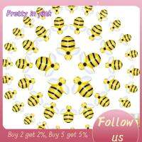 PRETTY IN PINK 1 สีเหลืองทาเล็บ ผึ้งตัวเล็กๆ ใหญ่มากๆ เรซิน การตกแต่งผึ้ง ศิลปะคลิปหนีบ ทรัมเป็ตทรัมเปต ของตกแต่งงานปาร์ตี้