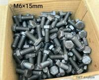 สกรูน็อตมิลดำ M6x15mm(ราคายกกล่อง 300 ตัว) ขนาด M6x15mm P1.00 เกลียว 1.0mm AF10 น็อตเบอร์ 10 เกรดแข็ง 8.8 แข็งได้มาตรฐาน