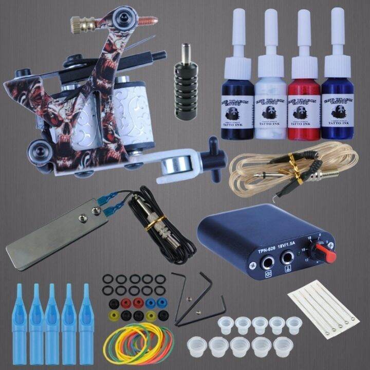 Complete Beginner Tattoo Kit Tattoo Power Supply Tattoo Kit Set Grips 4