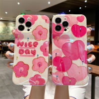 KIKI Cute Floral phone case for iphone 14 14plus 14pro 14promax 13 13pro 13promax 12 12pro 12promax Circular love heart Pink flower pattern Elegant Style iphone 11 11pro 11promax x xr xsmax Soft protective case 7+ 8+ 2023 New Design Soft Pink