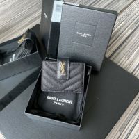 YSL YvesSaintlaurent CASSANDRE MATELASSÉ BUSINESS CARD CASE IN GRAIN DE POUDRE EMBOSSED LEATHER