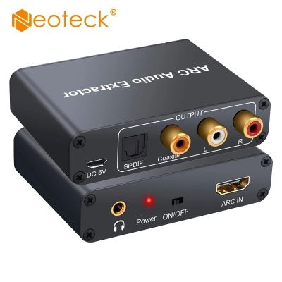 192KHz Aluminum ARC Audio Adapter Audio Extractor Digital to Analog Audio Converter DAC SPDIF Coaxial RCA 3.5mm Jack Output Cables