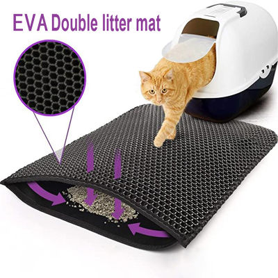 กันน้ำ Cat Litter Mat Double Layer Litter Mat Non-Slip Sand Pad Washable Bed Mat Clean Pad ผลิตภัณฑ์สำหรับ Cat