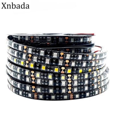 5M 5050 60 LEDs/m Flexible Black PCB LED Strip Light White/RGB /Warm White/Red/Green/Blue/Yellow Waterproof IP30/65 DC12V LED Strip Lighting