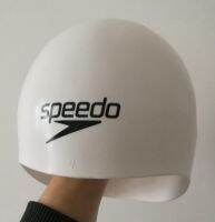 หมวกว่ายน้ำซิลิโคนประเภทลูกบอลแข่งขันสำหรับมืออาชีพ Speedo3D หมวกนิรภัยใส่ได้ทั้งชายและหญิงหมวกว่ายน้ำเร็วสีขาว