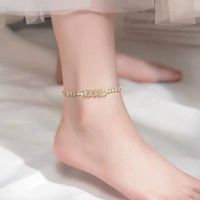 [COD] European and cross-border full diamond love anklet personalized all-match heart-shaped trendy beach Anklet