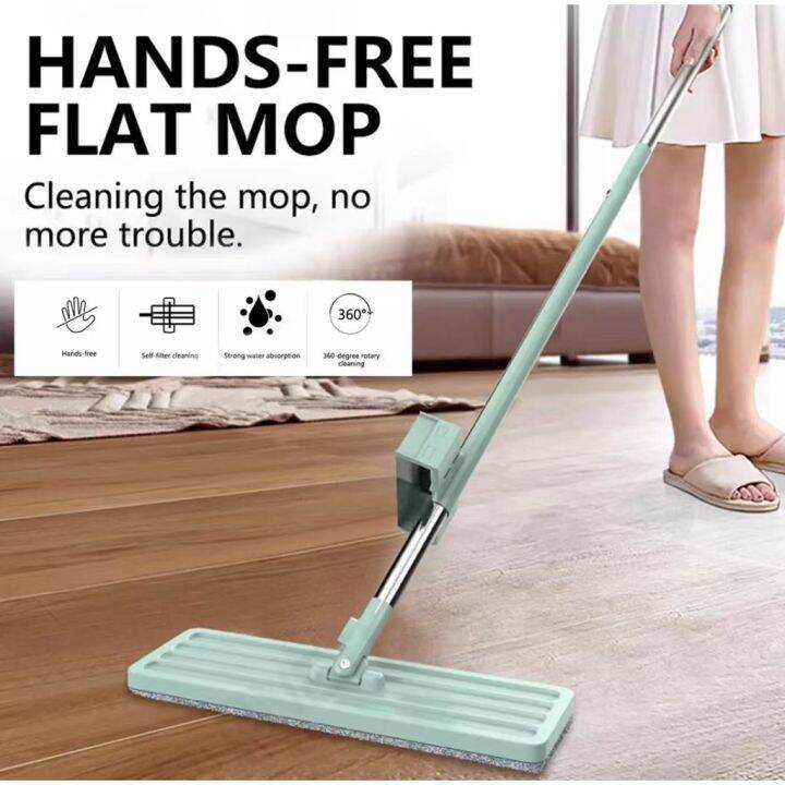 Free Hand Wash Flat Mop Cleaning Lazy Tool Kit 360 Degree Rotating Tile