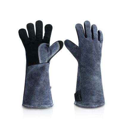 Welding Gloves For Welder works with Blue Palm Welders Thick Cow Split Leather Kitchen Stove Heat Puncture Resistant BBQ Glove