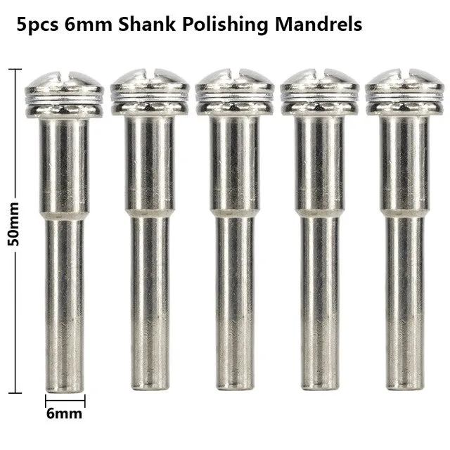 XCAN 3.175/6mm Shank Polishing Wheel Mandrels Set 5pcs Cutting Disc