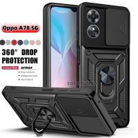 เกราะกันกระแทกสำหรับ A78 Oppo เคสกันกระแทกสำหรับ Oppo A78 A98 A58 A77s A57แบบดันขนาด4G 5G ฝาครอบหลังที่วางที่ตั้งแหวนเคสโทรศัพท์เคสแข็งกันกระแทก