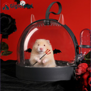 Gigicloud Hamster Xách Tay Trong Suốt Lồng Với tay cầm Silicone 180 Độ