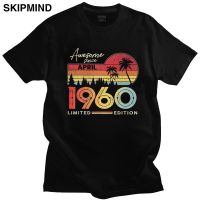 Vintage Retro April 1960 60th Birthday T Shirt Mens Cotton Fashion T shirt O neck Short Sleeves 60 Year Old Tee Sunset Top Gift XS-6XL