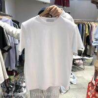 ❍™ Organic cotton seamless cylinder T white right shoulder pure cotton loose slimming short-sleeved T-shirt for women summer spring and autumn inner layering