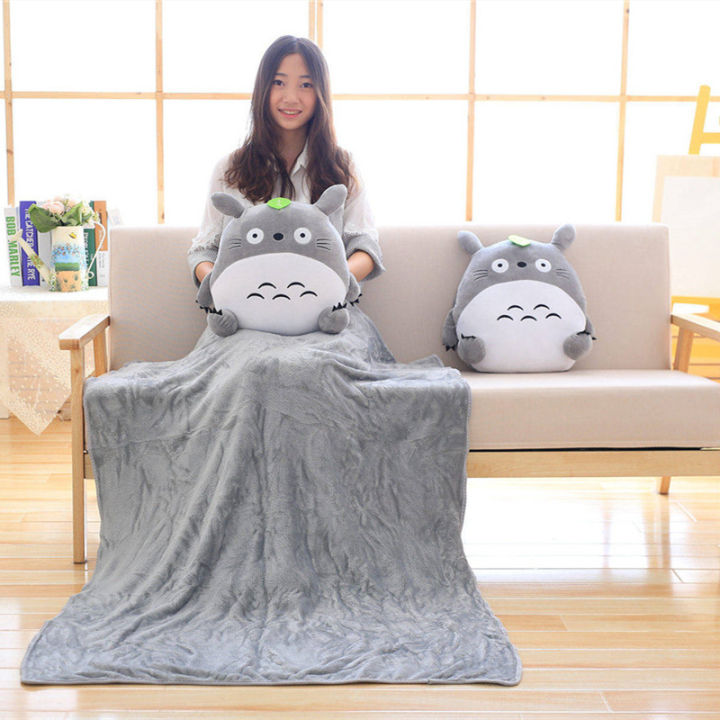 ร้อน-3-in-1มัลติฟังก์ชั่-totoro-ของเล่นนุ่มหมอนกับผ้าห่ม-totoro-มือเบาะอบอุ่นเด็กเด็ก-nap-ผ้าห่มอะนิเมะรูปของเล่น