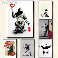 รณ์ภาพภาพวาดผ้าใบติดผนังศิลปะกราฟฟิตีบนถนน Banksy ภาพคลาสสิกแบบนอร์ดิกสำหรับห้องนั่งเล่นไร้กรอบชุดแต่งบ้านcaudros