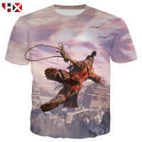 2023 NewHX 2021ใหม่ล่าสุดเกม Sekiro Shadows Die สองครั้งแขนสั้น3D พิมพ์ Unisex T เสื้อวิดีโอเกม3D Tees Hip Hop สไตล์เสื้อ HX391