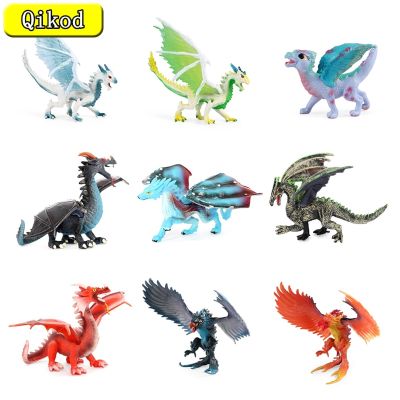 ZZOOI New Mini Savage Science Fiction Dragon Figurines Model Mythical Beast Dragon Dinosaur Toy PVC Action Figures Collection Kid Toys
