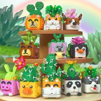 Flower Bouquet Pot Plant Succulents Buildings Blocks Garden Vegetation Model Bricks MOC Diy Educational Toys For Children Gift