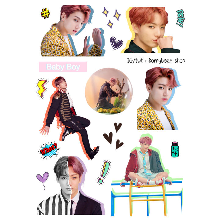 bts-sticker-non-die-cut-สติ๊กเกอร์-bts-ไม่ไดคัท-กันน้ำ-เรซิ่น