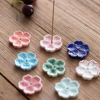 Cherry BlossomธูปBurnerเซรามิคตกแต่งธูปStick Holder Aromatherapy Censer Office Teahouseเครื่องประดับตกแต่งบ้าน-Chuieri