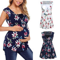 Summer Womens Maternity Tops Short Sleeve Round Neck Front Pleat Peplum Tunic Top Pregnancy Shirts