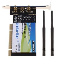 การ์ด WiFi ไร้สาย AR9223 PCI 300M 802.11b/g/n,สำหรับเดสก์ท็อปแล็ปท็อปเสาอากาศ6DB