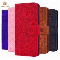 【Enjoy electronic】 Mandala Flower Flip Case For Samsung Galaxy S22 S8 S9 S10 S20 S21 FE Note 10 Plus Note 20 Ultra Leather Wallet Cover Phone Coque