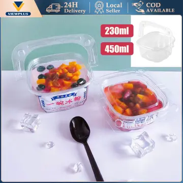 50Pcs Disposable Mousse Dessert Box With Lid Clear Plastic Cups Dessert  Acrylic Food Cake Cup