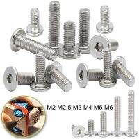 【cw】 50pc 304Stainless Large Flat Hexagon Socket Screw M2.5 M4 M5 Joint ！