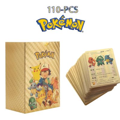 Pokemon 110 Pcs Not Repeating Cards Charizard Pikachu Rare Gold Leaf Vmax GX Energy Card Collection Commemorate Toys Battle Card