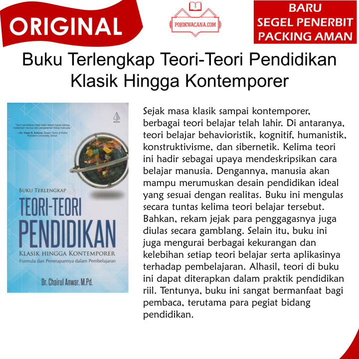 Original - Buku Pendidikan - Terlengkap Teori-Teori Pendidikan Klasik ...