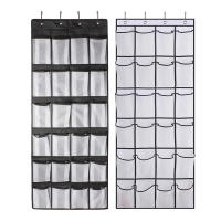 Purses 4 Hooks Wardrobe Door Underwear Shelf Cloth Mesh Pockets Wall Mount Toys Hanging Shoe Storage Pouch