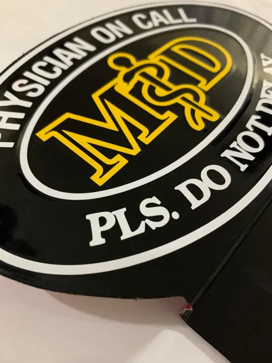 Doctors Car MD Emblem Staff of Asclepius Logo Gradient Yellow Premium