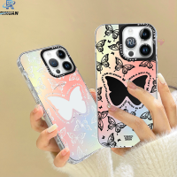 Rixuan เคส Infinix 30i ร้อน12 Play Hot 11 Play Hot 10 Play Hot 10 Lite Smart 7 Smart 6 Smart 5 Hot 20S เคสแข็งกันแรงกระแทกผีเสื้อแฟนตาซีเลเซอร์ไล่ระดับสีสุดหรู